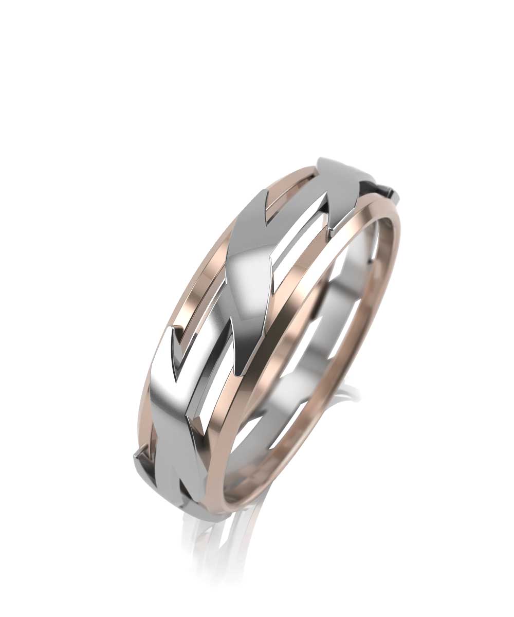 Обручальное кольцо из комбинированного золота