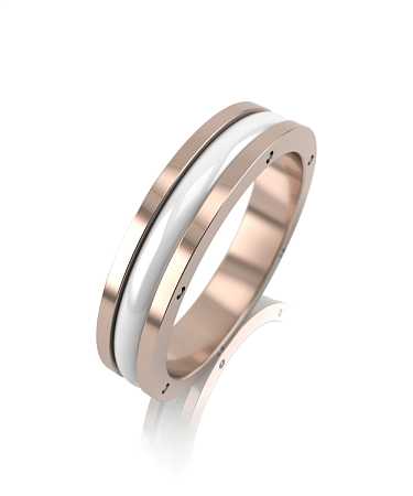 Обручальное кольцо из красного золота с керамикой ЛТ-7кб/к