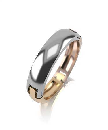 Обручальное кольцо из комбинированного золота ДН-к101/бжк